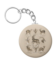 Key chains with antelope designs