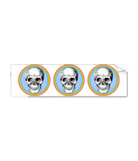 Details of the human skull singularly and in groups, in various colors and arrangements. Stickers and paper.