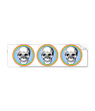 Details of the human skull singularly and in groups, in various colors and arrangements. Stickers and paper.