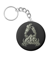 Keychains with crustacean designs, based on the drawings of Ernst Haeckel