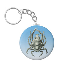 Keychains with crustacean designs, based on the drawings of Ernst Haeckel