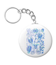 Keychains with jellyfish designs, based on the drawings of Ernst Haeckel