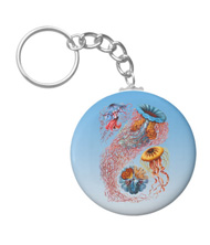 Keychains with jellyfish designs, based on the drawings of Ernst Haeckel