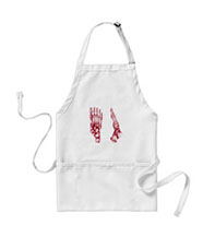 Aprons with bones of the human foot