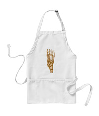 Aprons with bones of the human foot