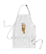 Aprons with bones of the human foot