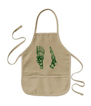 Aprons with bones of the human foot