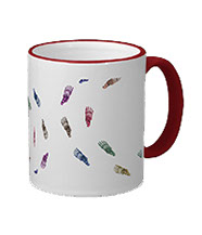 Mugs with colourful bones of the human foot