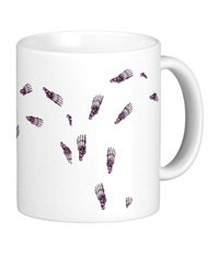 Mugs with colourful bones of the human foot