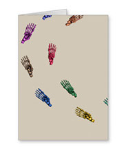 Greetings cards and post cards featuring the bones of the human foot