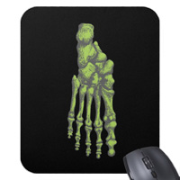 Mouse mats (mouse pads) with bones of the human foot