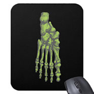 Mouse mats (mouse pads) with bones of the human foot