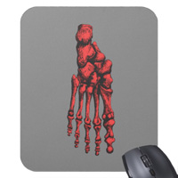 Mouse mats (mouse pads) with bones of the human foot