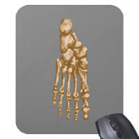 Mouse mats (mouse pads) with bones of the human foot