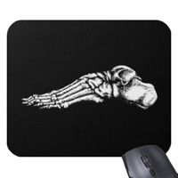 Mouse mats (mouse pads) with bones of the human foot