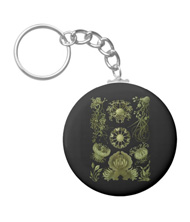 Keychains with fungi designs, based on the drawings of Ernst Haeckel