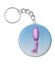 Keychains with fungi designs, based on the drawings of Ernst Haeckel