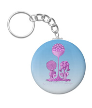 Keychains with fungi designs, based on the drawings of Ernst Haeckel