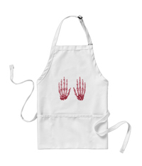 Bones of the human hand on aprons