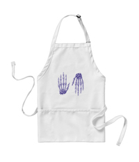 Bones of the human hand on aprons