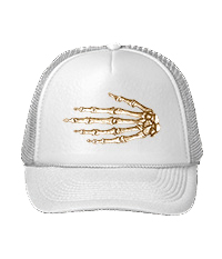 Bones of the human hand on hats
