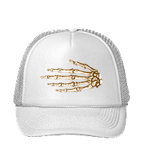 Bones of the human hand on hats