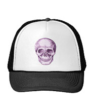 Details of the human skull singularly and in groups, in various colors and arrangements. trucker hats