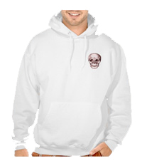 Details of the human skull singularly and in groups, in various colors and arrangements. Men's t-shirts