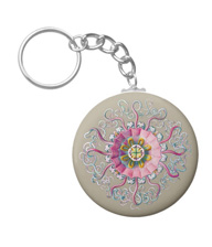 Keychains with jellyfish designs, based on the drawings of Ernst Haeckel