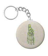 Keychains with bones of the human foot