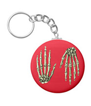 Bones of the human hand key chains