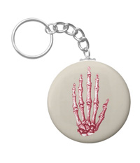 Bones of the human hand key chains