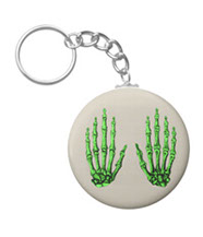 Bones of the human hand key chains