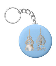 Keychains with microsopic creature designs, based on the drawings of Ernst Haeckel