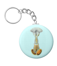 Keychains with microsopic creature designs, based on the drawings of Ernst Haeckel