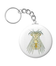 Keychains with microsopic creature designs, based on the drawings of Ernst Haeckel