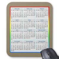 A small sample from about 100 mousepad calendars