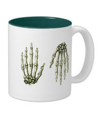 Bones of the human hand mugs