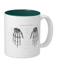 Bones of the human hand mugs