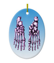 Ornaments with bones of the human foot