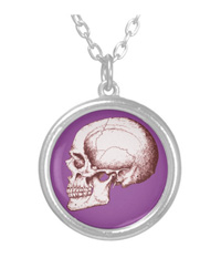 Details of the human skull singularly and in groups, in various colors and arrangements. pendants