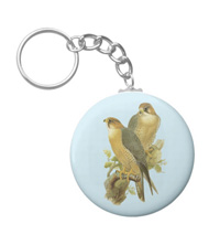 Keychains with bird drawings from the works of John Gould 