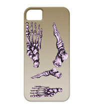 Phone covers with bones of the human foot