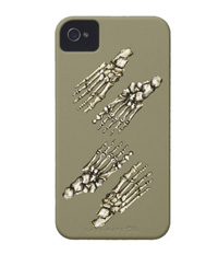 Phone covers with bones of the human foot