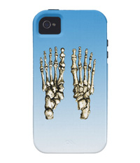 Phone covers with bones of the human foot