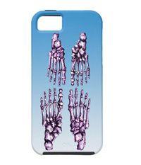 Phone covers with bones of the human foot