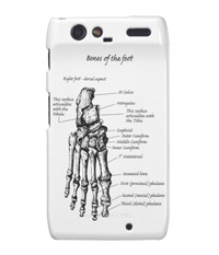 Phone covers with bones of the human foot