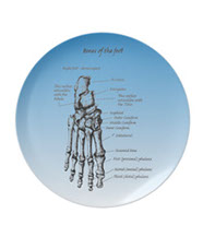 Party Plates with human foot bone designs