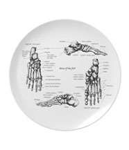 Party Plates with human foot bone designs
