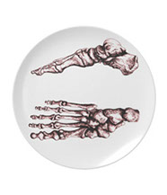 Party Plates with human foot bone designs